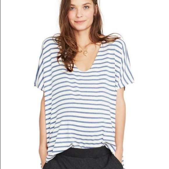 HATCH striped Perfect Vee Tee shirt top maternity - Picture 1 of 6